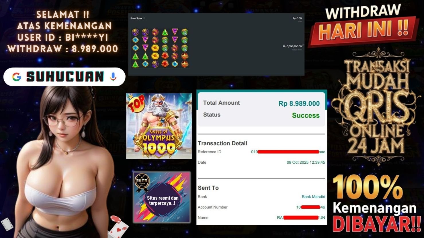 SUHUCUAN JACKPOT SLOT GATES OF OLYMPUS 1000